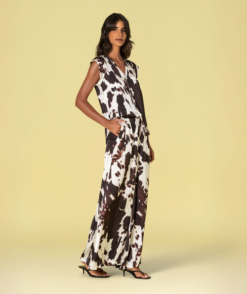 Blusa com botões animal print 6488
